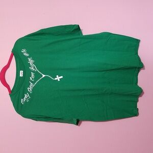 Only God Can Judge Me Green Necklace Cross Rosary Tattoo T-Shirt Mens Size 2XL